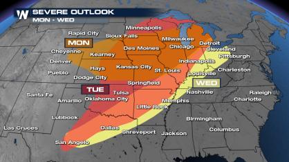 Severe Storms to Start the Week in the Midwest