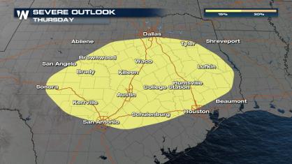 Thursday: Severe Weather to Impact Big Cities in Texas